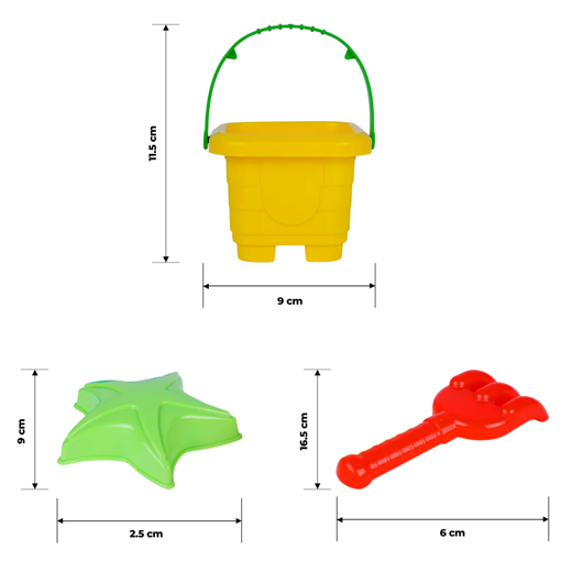 FLYI Beach Play Set with Sand Toys Bucket & Molds for Creative Play(2-5 Years) - Image 4