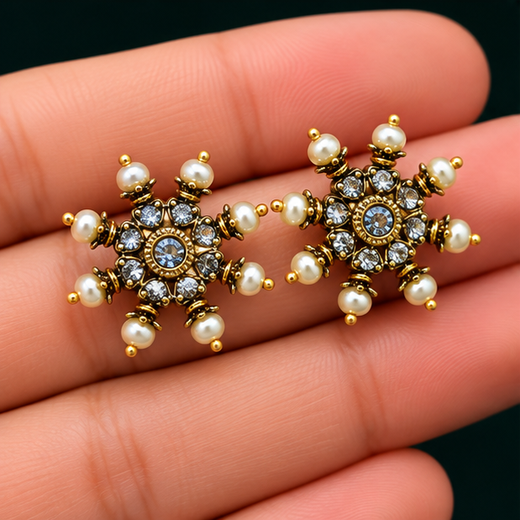 White Pearls Studs - Image 3