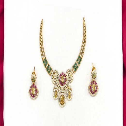 Matte finishing goddess Lakshmi and peacock design kanti