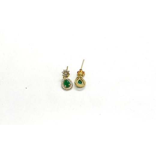 Matte finish Green cubic zirconia accents Short Necklace - Image 3