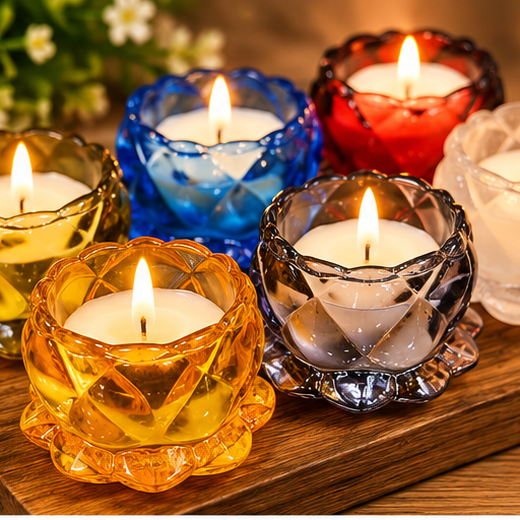 Beautiful Flower Design Glass Aroma Candle (12 Piece Box) 🕯️ - Image 3