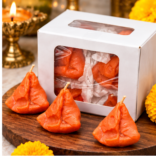 Mini Samosa Candle (Pack of 4) (Box Size: 4*4 Inch) 🕯️ - Image 3