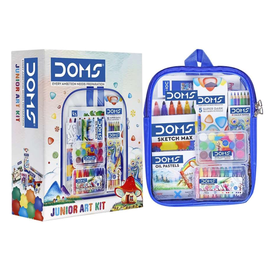 Doms Smart Kit Comes With Transparent Zipper Bag Combination of 12 Stationery Items - Image 2
