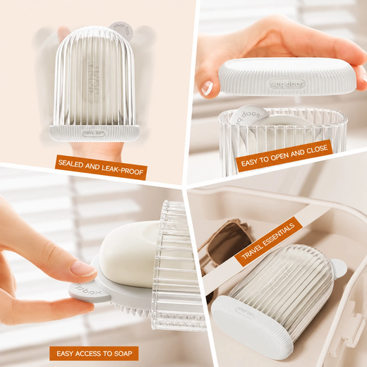 2-in-1 Travel Soap Case with Bath Brush - Image 2