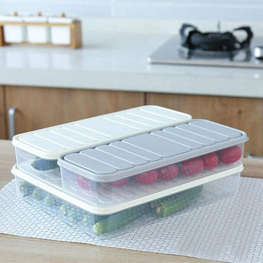 Refrigerator Food Storage Organizer Box with Lid (Set of 3)