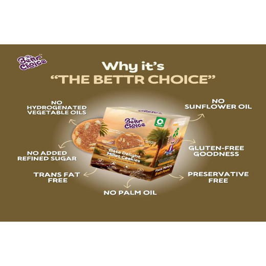 The Bettr Choice Date Delight Millet Cookies - Wholesome 100% Oats & Millet Blend with Dates, Organic Jaggery, Ragi, Cocoa, Ginkgo Biloba, Sunflower Seeds, No Added Refined Sugar - 2 Pack - Image 2