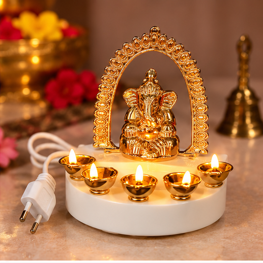 Palki Ganesh Ji With Diya Light 🪔 - Image 2