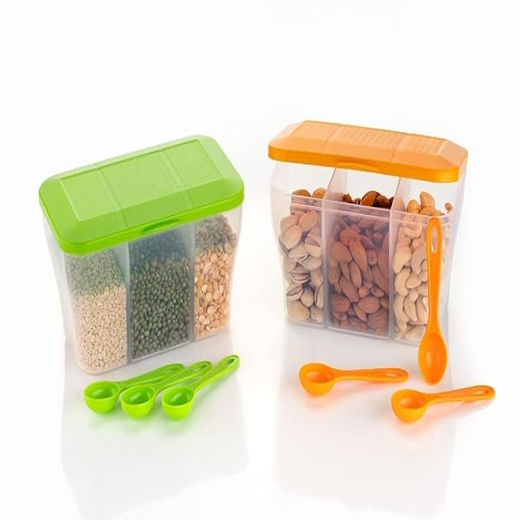 3 Partition Transparent Airtight Storage Container - Image 2