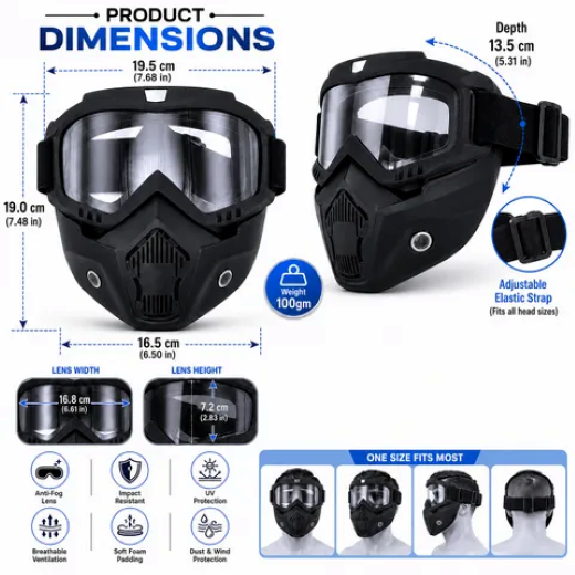 Motorcycle Goggle Face Mask - Image 2