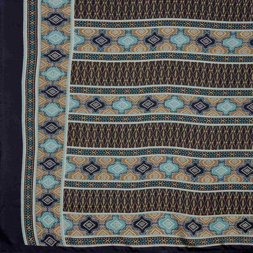 Mustard Crepe Silk Printed Saree - Image 3