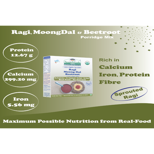 Sprouted Ragi, Moong Dal, Beetroot Porridge Mix - Image 3