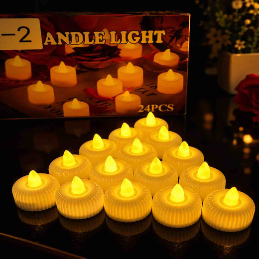 Modak Design Led Tea Light Candle (24 Piece Box)