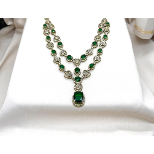 Victorian Two Steps With Green Stone's Long Necklace - Image 2