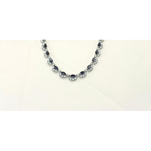 Silver finishing Purple Stone Short Necklace - Image 2