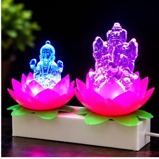 Lotus Ganesh Ji & Lakshmi Ji Set of 2 Piece - Image 2