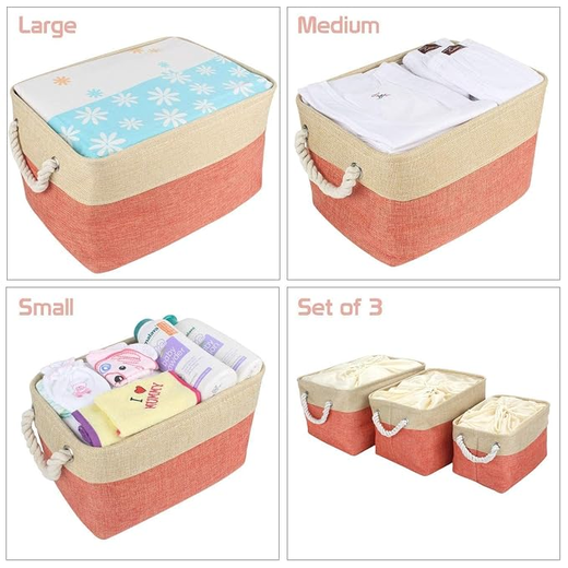 Eco-Friendly Jute Cloth Storage Basket Bin Organizer - Image 4
