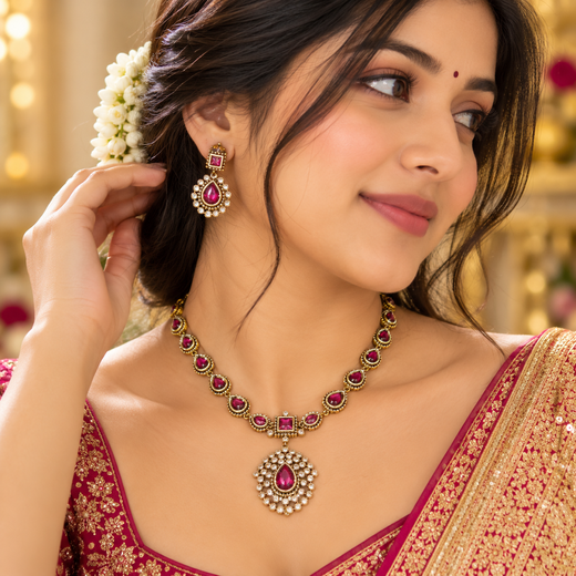 Gold Short Necklace - Image 4
