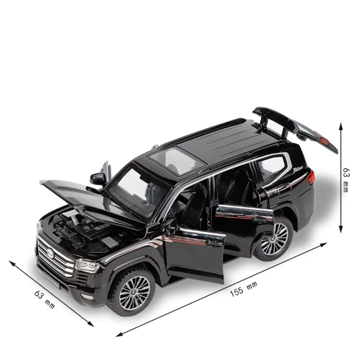 QY Toys-Black Mamba Imported Toyota Land Cruiser 1:32 - Image 4