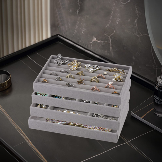 4PCS Velvet Jewellery Box - Image 2