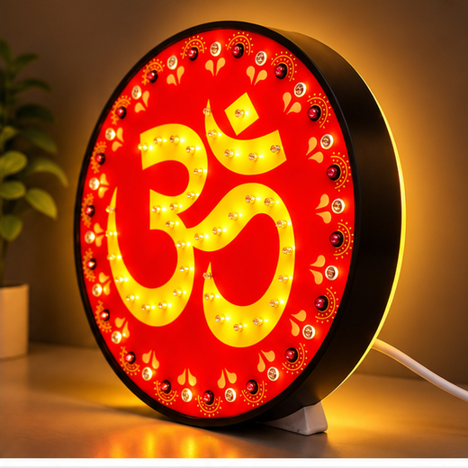 Beautiful Om Multicolour Lighting Wall Hanging Showpiece (Size: 30cm) 🕉️ - Image 2