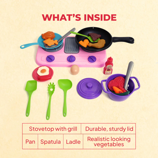 FLYI Kids Kitchen Play Set with Pan & Accessories - Image 3