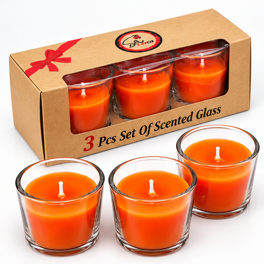 3 Piece Scented Glass Candle (Pack of 3)🕯️