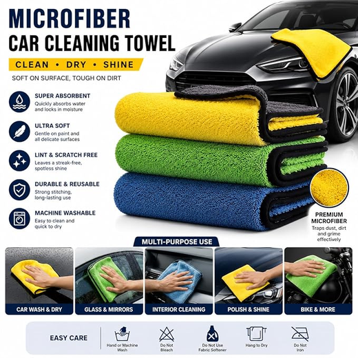 Microfiber Car Cleaning Cloth Wash Towel - Image 4
