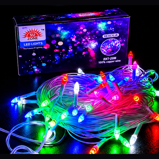 15M Multicolour RGB Rocket String Light (32/28 Bulb) (5 MM) (Print 20M) 🚀✨