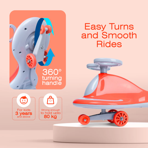 Twisting Ride On Toys - Swing Car for Kids (2–10 Years) Red - Image 4