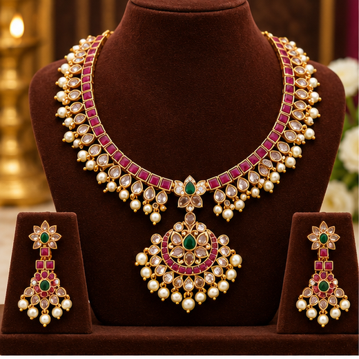 Amazing Ruby Kemp Attigai Necklace