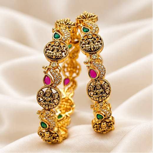 Matte Finishing With Lord Lakshmi Designed Bangle