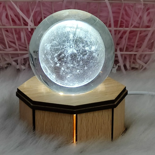 3D Moon Crystal Cube with LED - Image 4