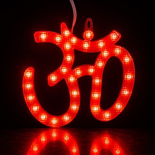 Om Lighting Wall Hanging Red (16*16 Cm) 🕉️ - Image 2
