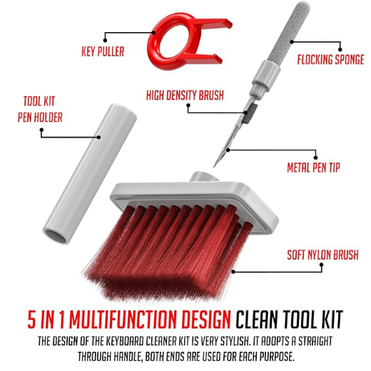 5 in 1 Keyboard Earbuds Cleaning Brush Pen - Image 3