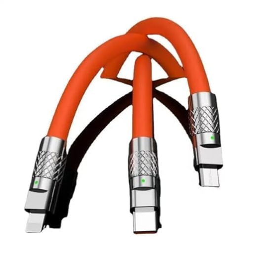 3 in 1 Charging Cable Orange - Image 4