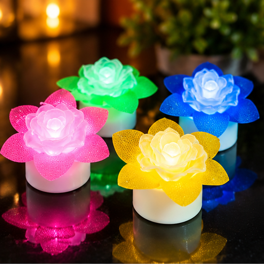 Flower LED Tea Light Candle🕯️🌺 (12 Piece)