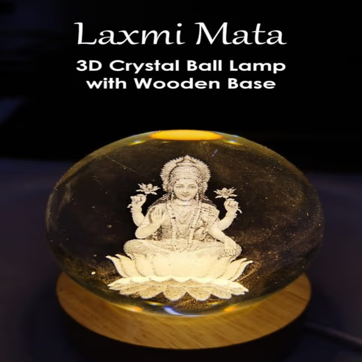 LAXMI JI 3D CRYSTAL BALL 🔮