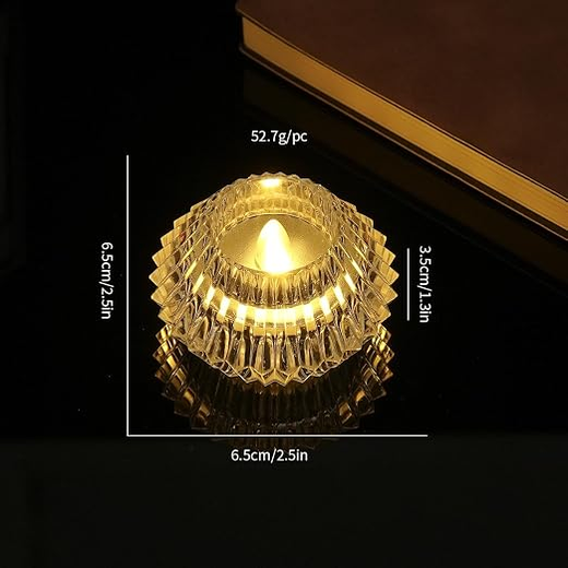Crystal Diamond Diya Candle (pack of 4) - Image 3