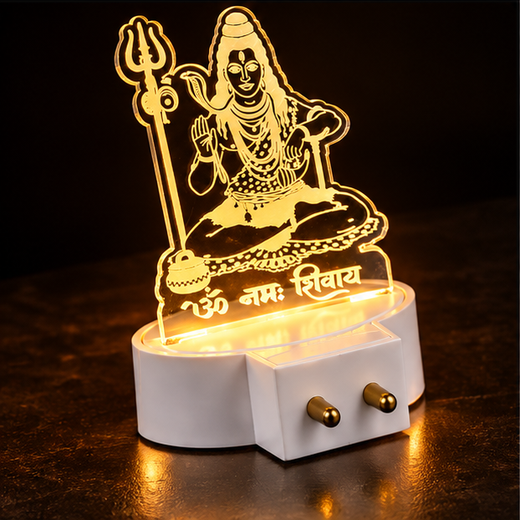 Trans Sheet Multicolour Lighting Shiv Ji Night Lamp (Size: 10*6.5 Cm) - Image 3