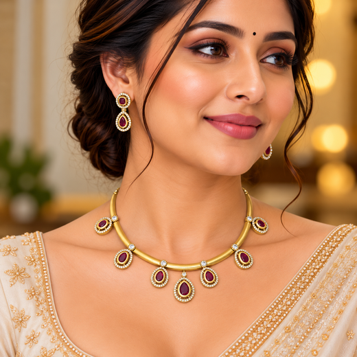 Gold Kanti Necklace - Image 4