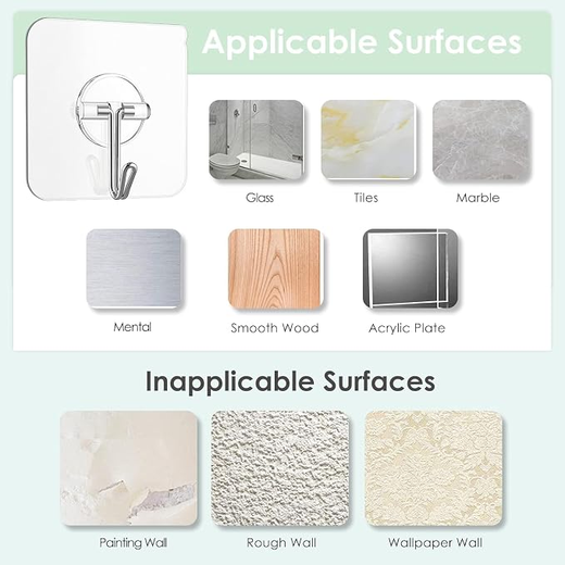 Adhesive Wall Hooks (10pcs) - Image 3