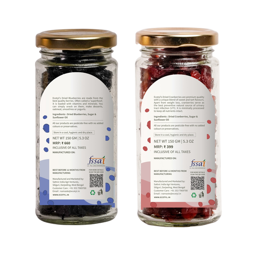 Dried Blueberres & Dried Cranberries Combo | Healthy Snacks | Dried Fruits | 150g Each - Image 4