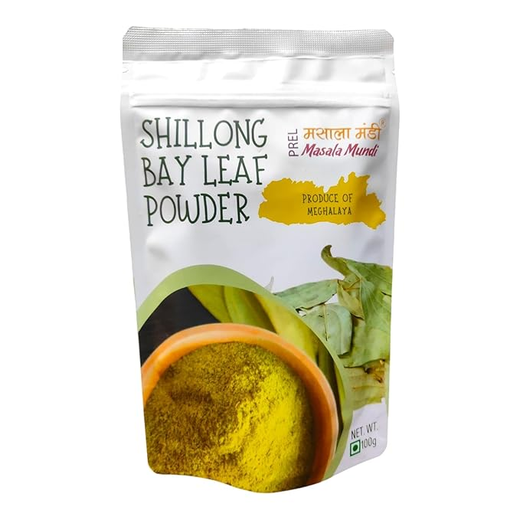 MASALA MUNDI SHILLONG BAY LEAF POWDER | WILD COLLECTIONS | | GARAM MASALA | BLENDS | PALAV LEAF | TEJ PATTA POWDER | TAMAL PATRA | BRINJI LEAVES | MEGHALAYA | CHERRAPUNJI | DRIED BAY LEAF POWDER FOR COOKING |CINNAMOMUM TAMALA (Pack of 1)
