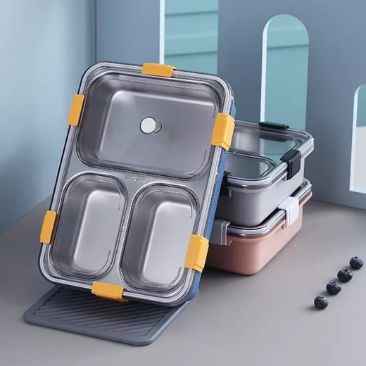 3 Compartment Stainless Steel Lunch Box - Image 3