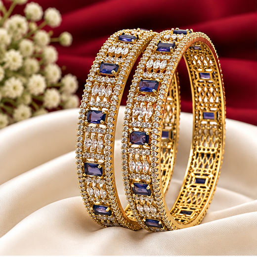 Victorian Finishing American Stones With Purple Stones Bangle