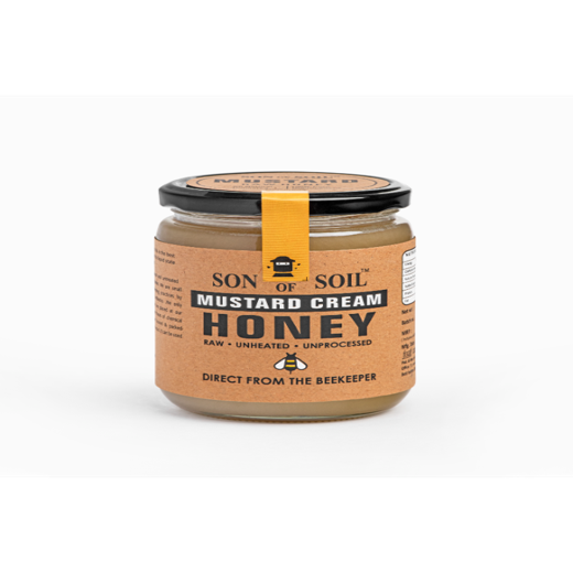 Mustard Cream Raw Honey | Pure Unpasteurized and Unprocessed Wild Honey Direct from the Beekeepers | Natural Mustard Honey | No Added Sugar -  (Glass Jar) - Image 4