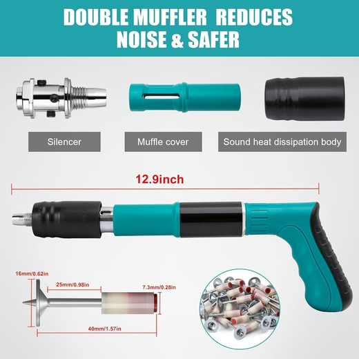 Manual Steel Nail Gun Tool with 20 Nails - Image 4