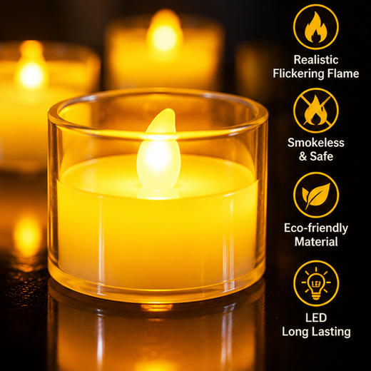 Crystal Candle 🕯️- (24 Piece Box) Size: 9cm - Image 3