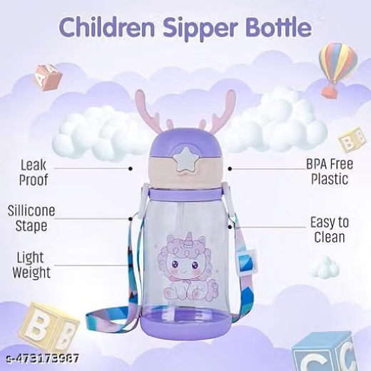 Kids Water Bottle With Straw (Pack of 2) - Image 3