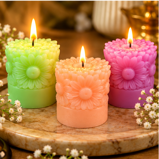 3 Piece Sunflower Piller Candle (Piller Size: 2*2.5 Inch) 🌻 🕯️ - Image 3